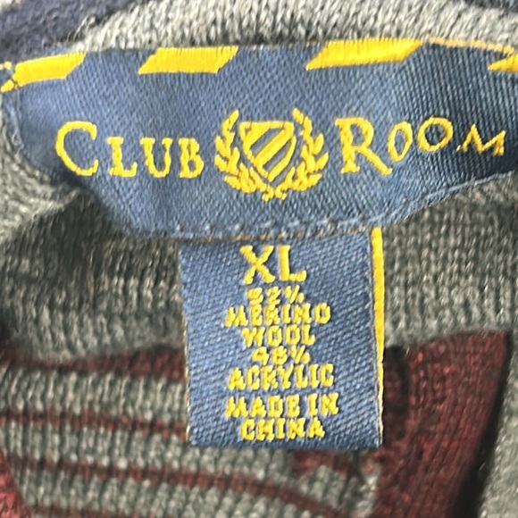 Mens Club Room SZ XL Merino Wool 1/4 Zip Long Sleeve PopOver Lightweight Sweater - Picture 11 of 11